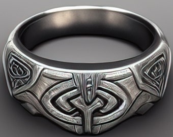 anillo de fantasía, anillo celta, anillo medieval, anillo geek, anillo de plata, anillo nerd, anillo de jugador, cosplay de fantasía, anillo de almas, anillo gótico, anillo de pergaminos