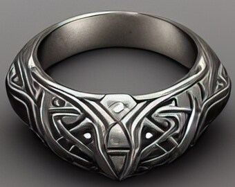anillo de fantasía, anillo celta, anillo medieval, anillo geek, anillo de plata, anillo nerd, anillo de jugador, cosplay de fantasía, anillo de almas, anillo gótico, anillo de pergaminos