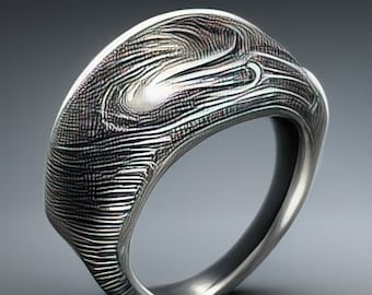 mens silver ring, sculptural ring, aliens ring,futuristic ring,Geek ring, sci fi ring, cyberpunk ring, gamer ring, alien ring, gothic ring