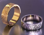 Geek wedding ring, Circuit board ring, programmer gift, computer nerd gift, cyberpunk, science ring, scifi ring