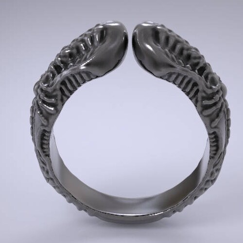 Alien Ring Xenomorph Ring Sci Fi Ring Ring Geek Wedding Etsy