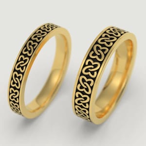 Celtic wedding bands, Celtic wedding ring, silver celtic knot ring, celtic ring set, celtic ring men, viking ring, nordic wedding ring