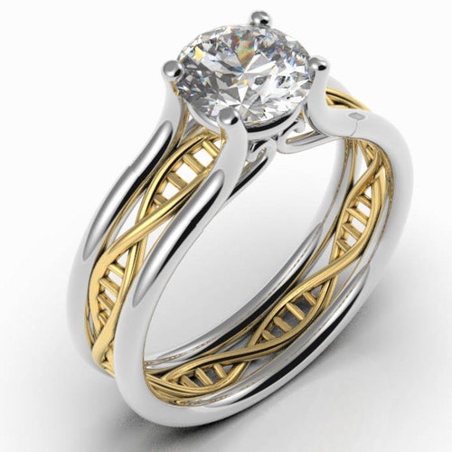 DNA Engagement Ring Geek Engagement Ring Moissanite Etsy