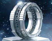 geek wedding ring, star wars ring, geek mens ring, voronoi ring, sci fi ring, nerd mens ring, space ring