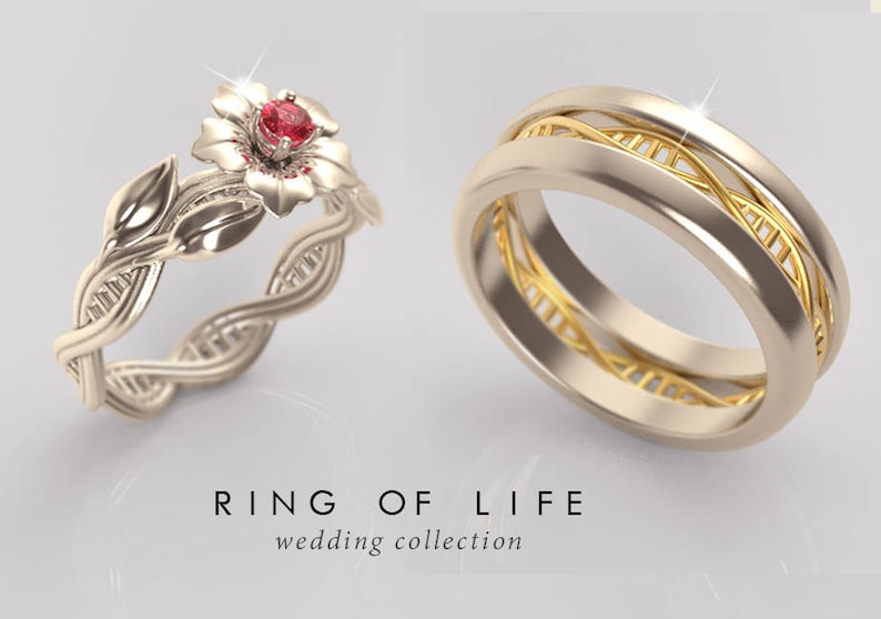 DNA Engagement Ring Geek Engagement Ring Braided Engagement Etsy