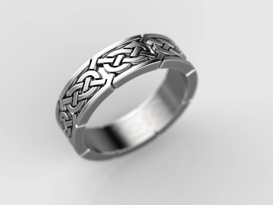 Celtic wedding band silver celtic ring palladium celtic Etsy