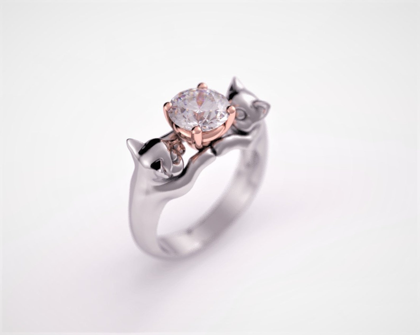 Cat Engagement Ring, Geek Engagement Ring, , Cats Wedding Ring Cat ...