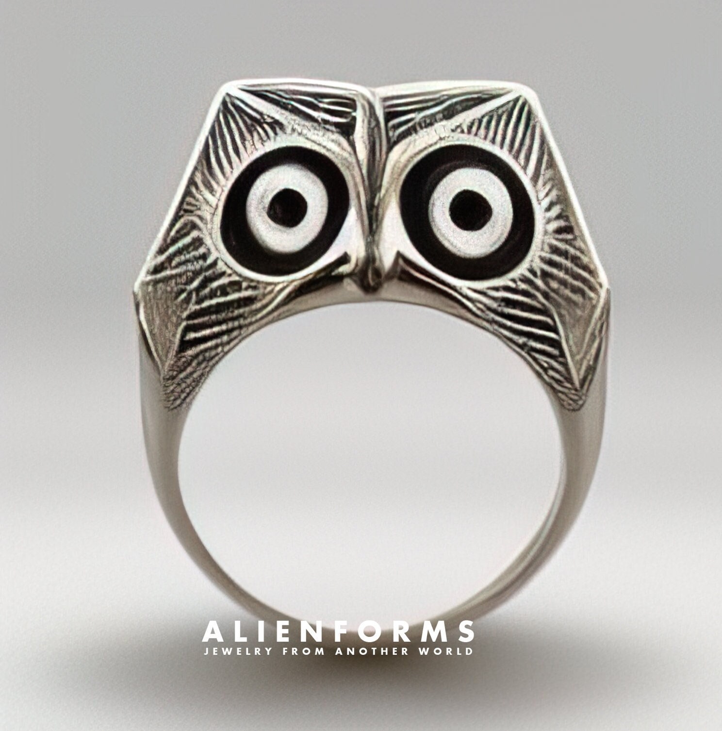 owl ring, owl silver ring, owl men's ring, bird ring, anniversary gift, silver ring,animal ring,