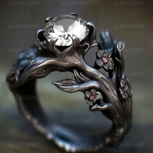 Flower Engagement Ring, Cherry Blossom Engagement Ring, Morganite