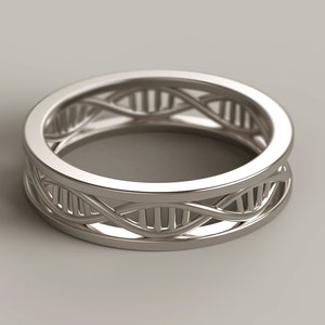 ★Oneenough★DNA Ring DNA Double Helix Shape Ring - 18K Gold Plated Stainless Steel