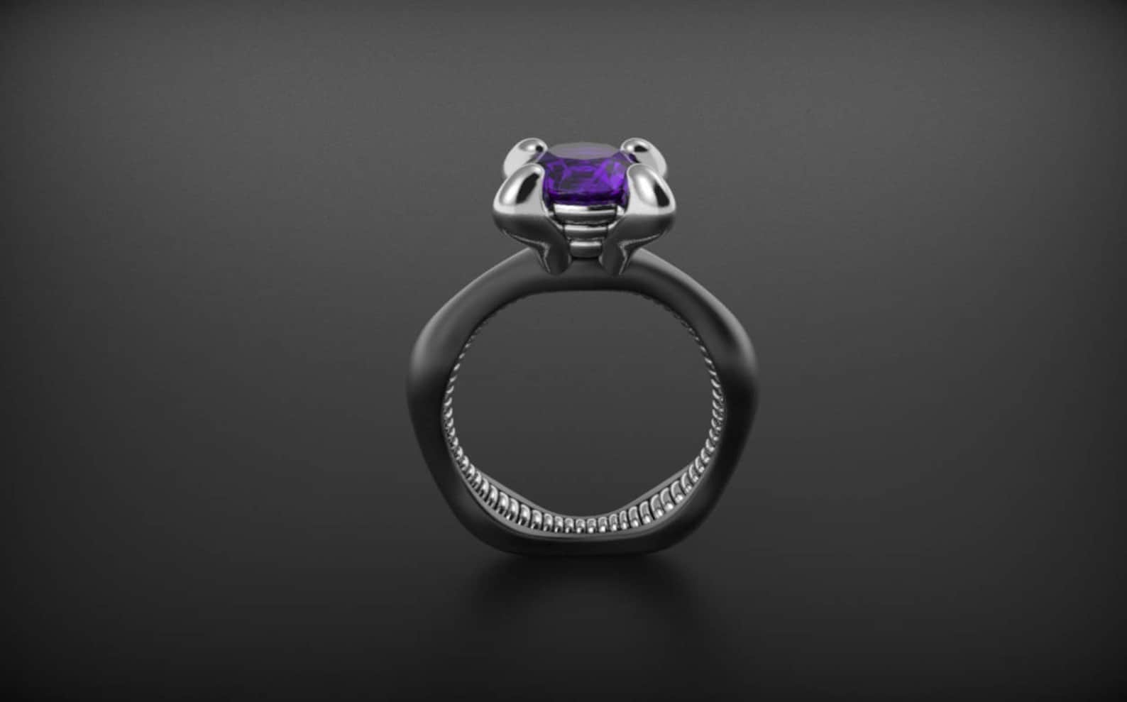Geek Engagement Ring, Alien Ring, Sci Fi Ring, Gamer Ring, Gothic ...