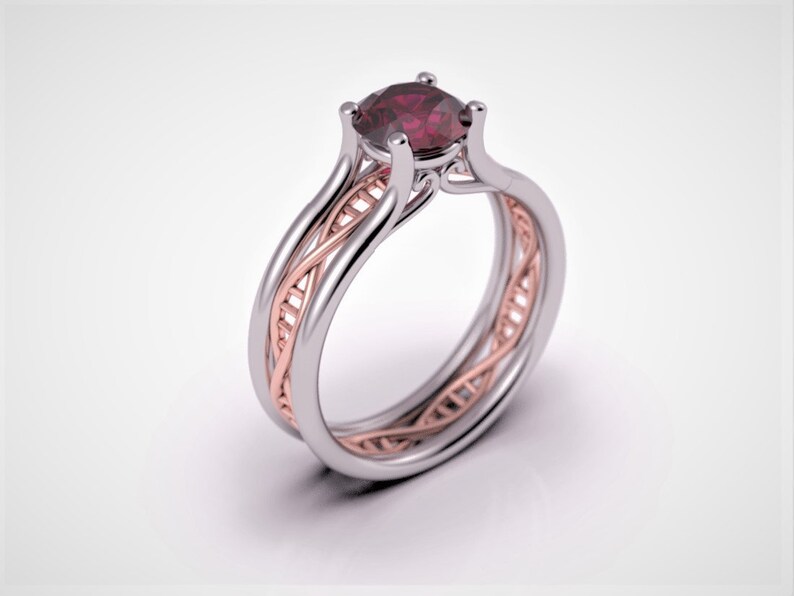 DNA Engagement Ring, Geek Engagement Ring, Braided Engagement Ring ...