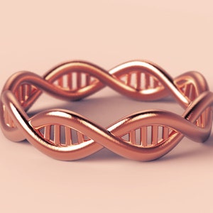 dna ring, dna wedding ring, geek wedding ring, science ring, helix biology ring, braided wedding ring, non traditional wedding ring
