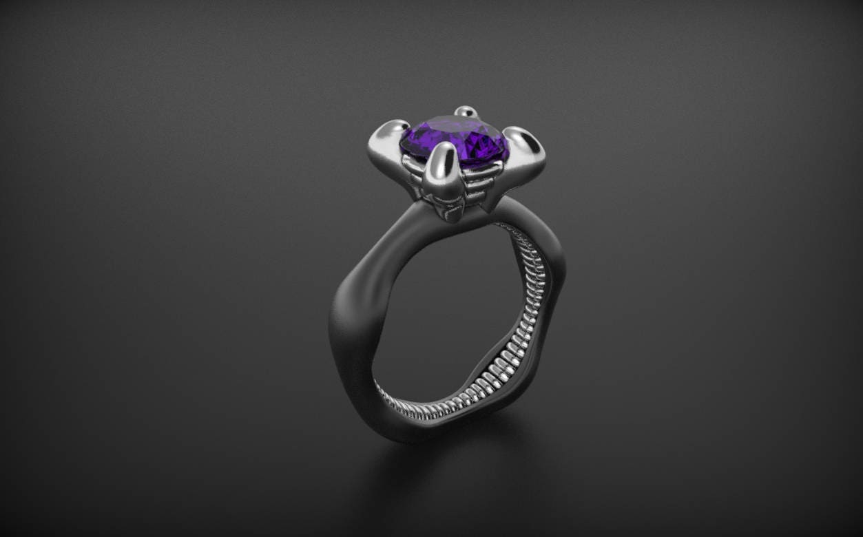 Geek Rings Geek Engagement Ring, Alien Ring, Sci Fi Ring, Gamer Ring, Gothic ...