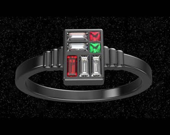 star wars engagement ring, star wars wedding, geek engagement ring, star wars jewelry, star wars gift for girlfriend, darth vader ring