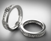 Geek wedding ring set, Voronoi ring, mathematical ring, math ring, cool wedding rings, geek wedding band