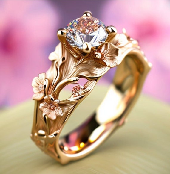 Cherry Blossom Engagement Ring