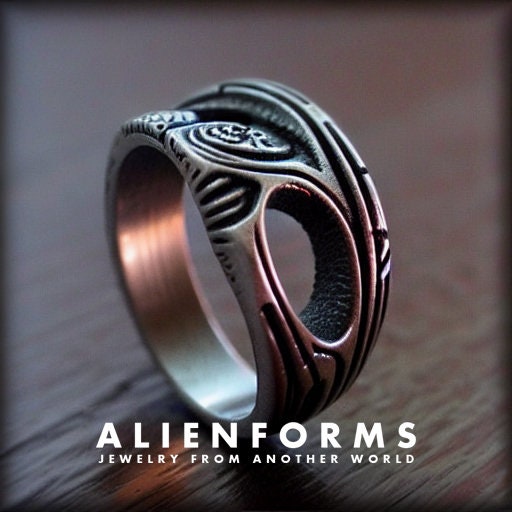 Aliens Ring, Gothic, Geek Ring, Scifi Ring, Cyberpunk Gamer Ring ...
