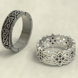 Celtic Wedding Band Silver Celtic Ring Palladium Celtic - Etsy