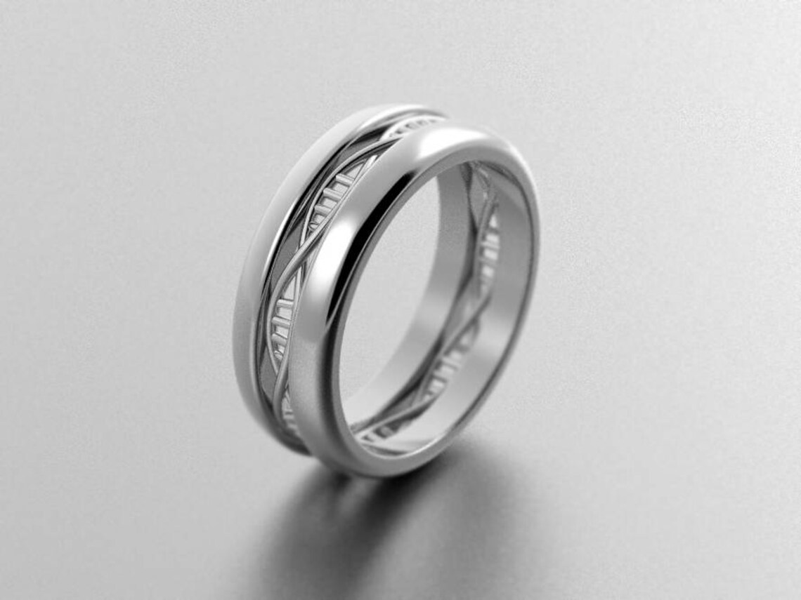 Dna Wedding Ring Molecule Ring Geek Wedding Ring Science Etsy