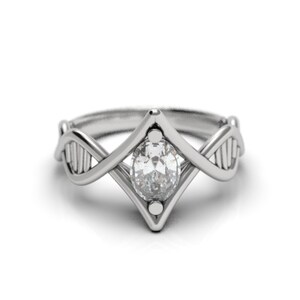 DNA Engagement Ring, Geek Engagement Ring, Moissanite Engagement Ring ...