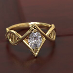 DNA Engagement Ring, Geek Engagement Ring, Moissanite Engagement Ring ...