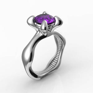 Geek engagement ring, alien ring, Sci fi ring, gamer ring, gothic engagement ring, unique engagement ring, nerd ring