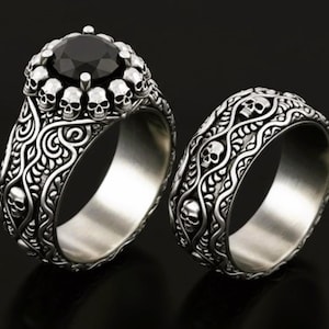 Skull engagement ring, Gothic engagement ring, alternative engagement ring, pirate skull, geek wedding, heavy metal, sugar skull decorative