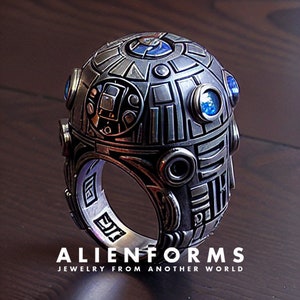 anillo geek, anillo geek de ciencia ficción, anillo geek, anillo cyberpunk, anillo gamer, futurista biomecánico, gótico alienígena, anillo de hombres