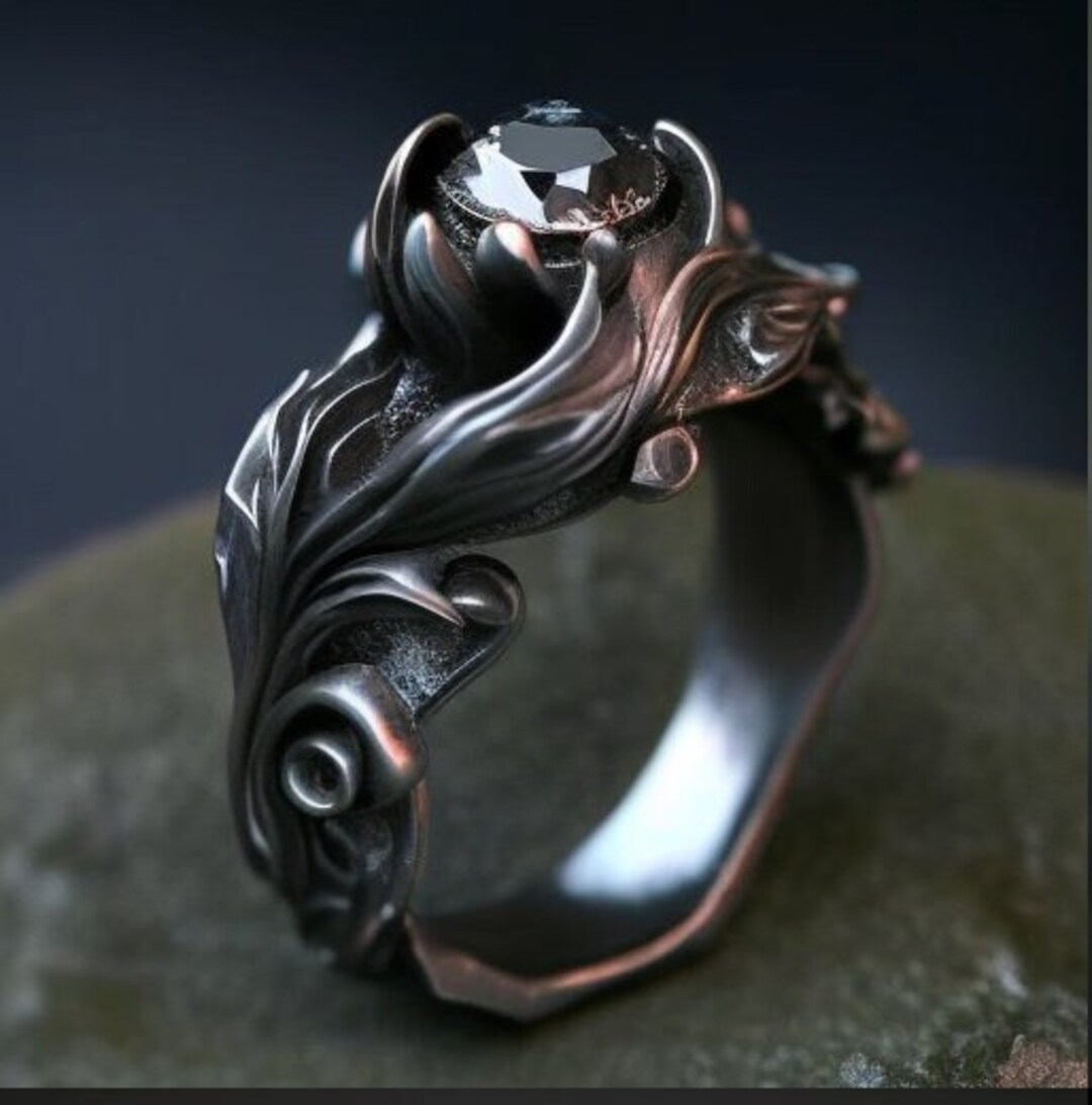 Engagement Ring, Non Traditional, Gothic Engagement Ring, Vintage
