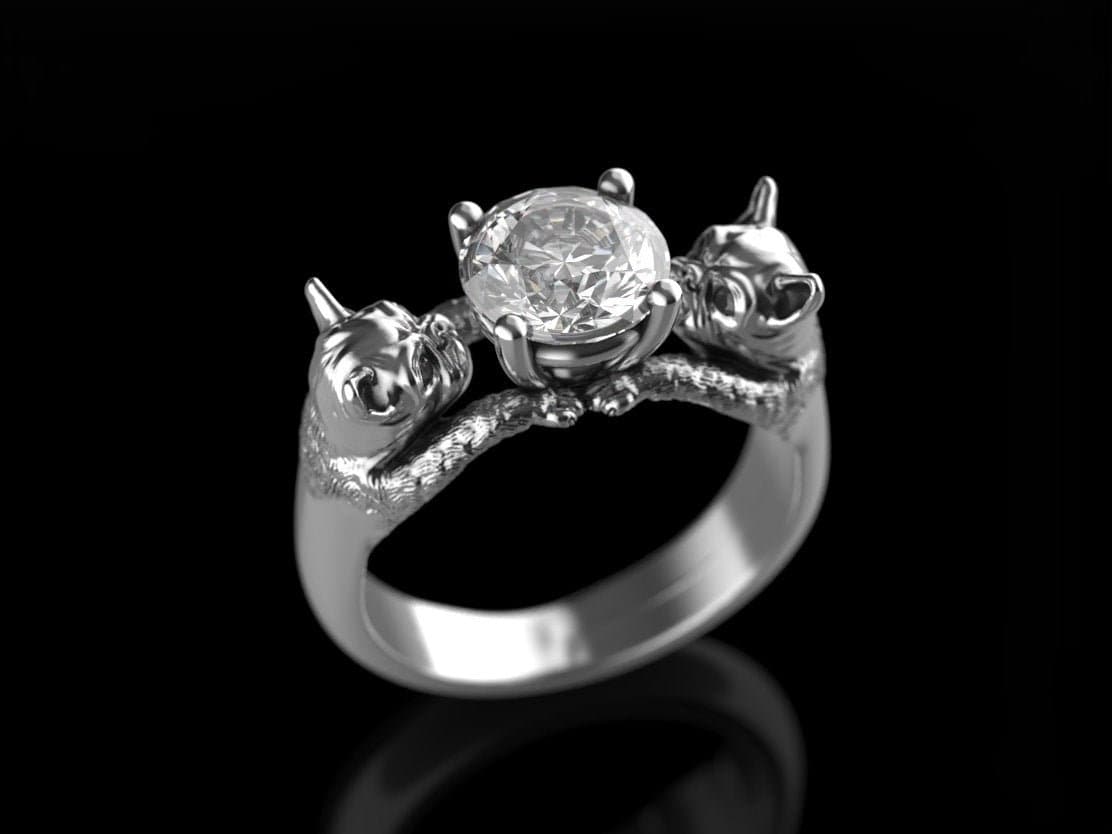 Dog Ring Dog Engagement Ring French Bulldog Ring Dogs Etsy