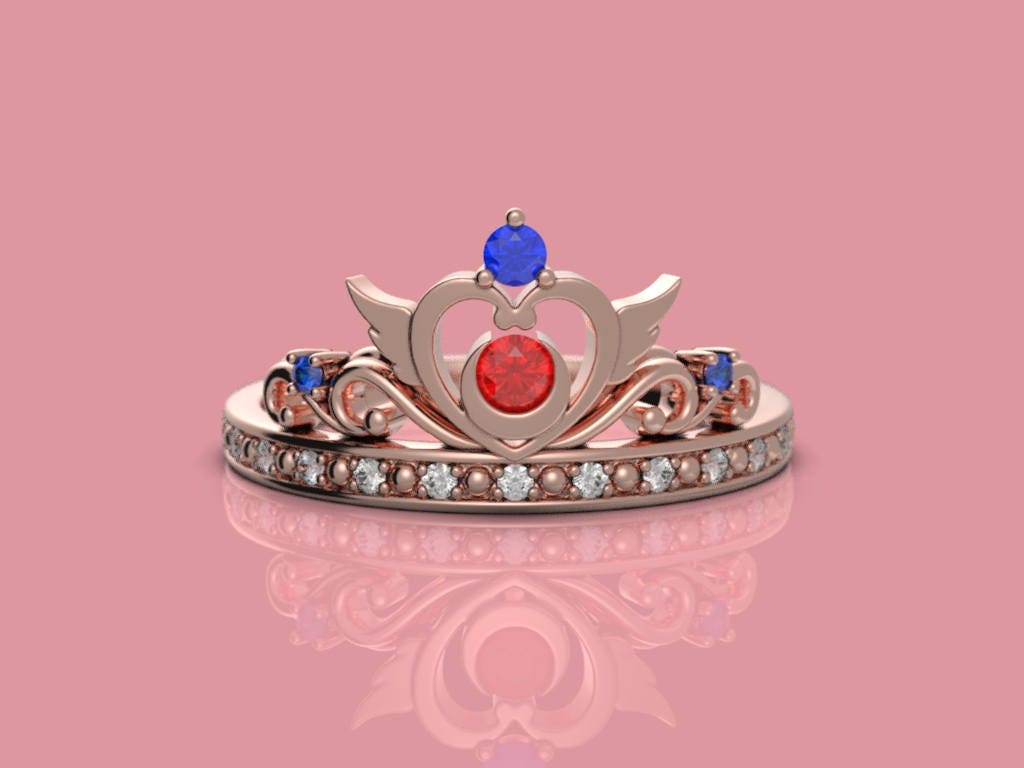 Crown Ring Kawaii Ring Anime Ring Unique Engagement Ring - Etsy