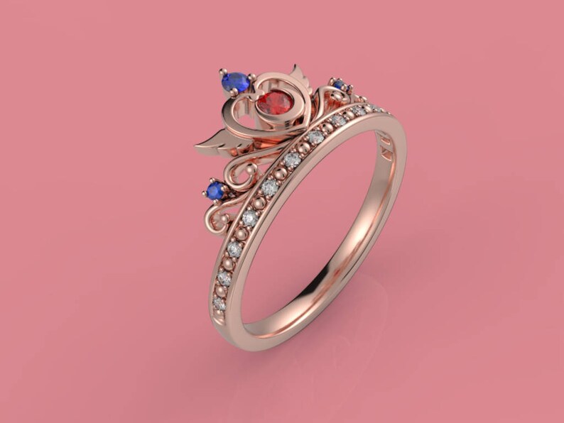 Crown Ring Kawaii Ring Anime Ring Unique Engagement Ring Etsy