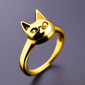cat ring, cat statement ring, silver cat ring, gold cat ring, kitten ring, animal ring, cute ring, cat gift, cat lovers gift, anime ring