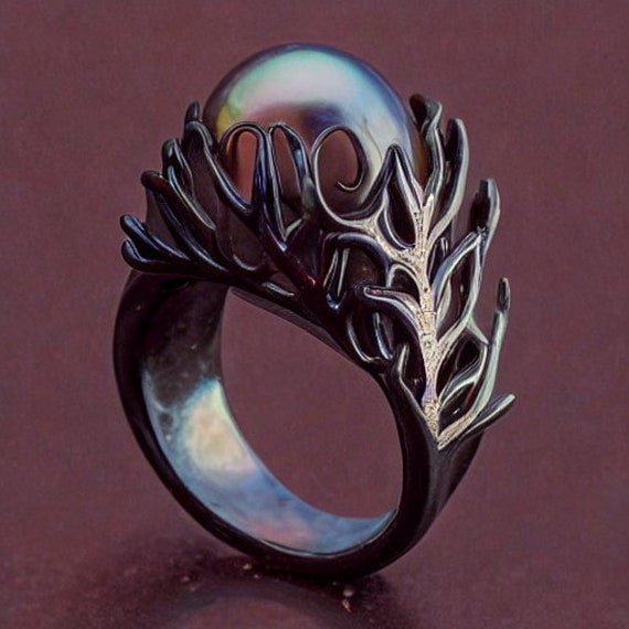 Pearl engagement 2024 rings etsy