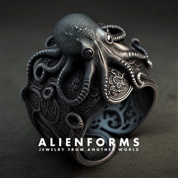 Octopus Engagement Ring Squid Engagement Ring Alien Engagement