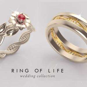 DNA Engagement Ring, Geek Engagement Ring, Moissanite Engagement Ring ...