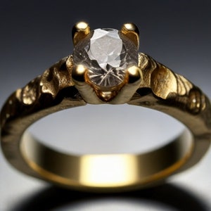 raw engagement ring, organic engagement ring, raw diamond engagement ring