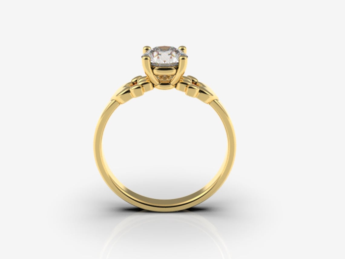 Paw Engagement Ring Set, Vegan Engagement Ring, Cat Ring, Dog Ring ...