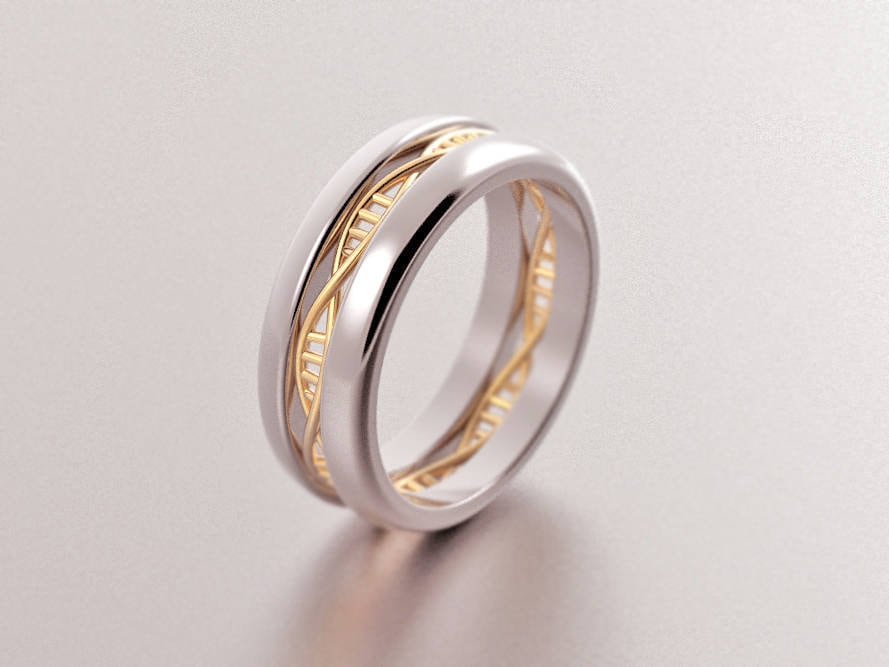 Dna Ring Dna Wedding Ring Geek Wedding Ring Science Ring Helix Biology Ring Braided Wedding Ring Non Traditional Wedding Ring Etsy