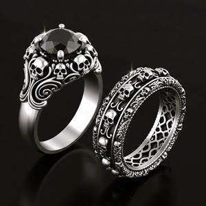 Skull engagement ring, Gothic engagement ring, alternative engagement ring, pirate skull, geek wedding, heavy metal, sugar skull decorative