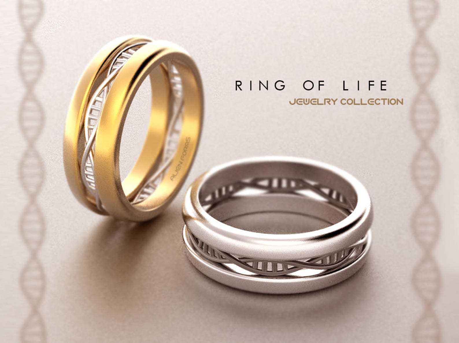 DNA Ring, Geek Wedding Ring, Microbiology, Geek Wedding Band, Science ...