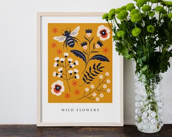 Wild Flowers Print A4