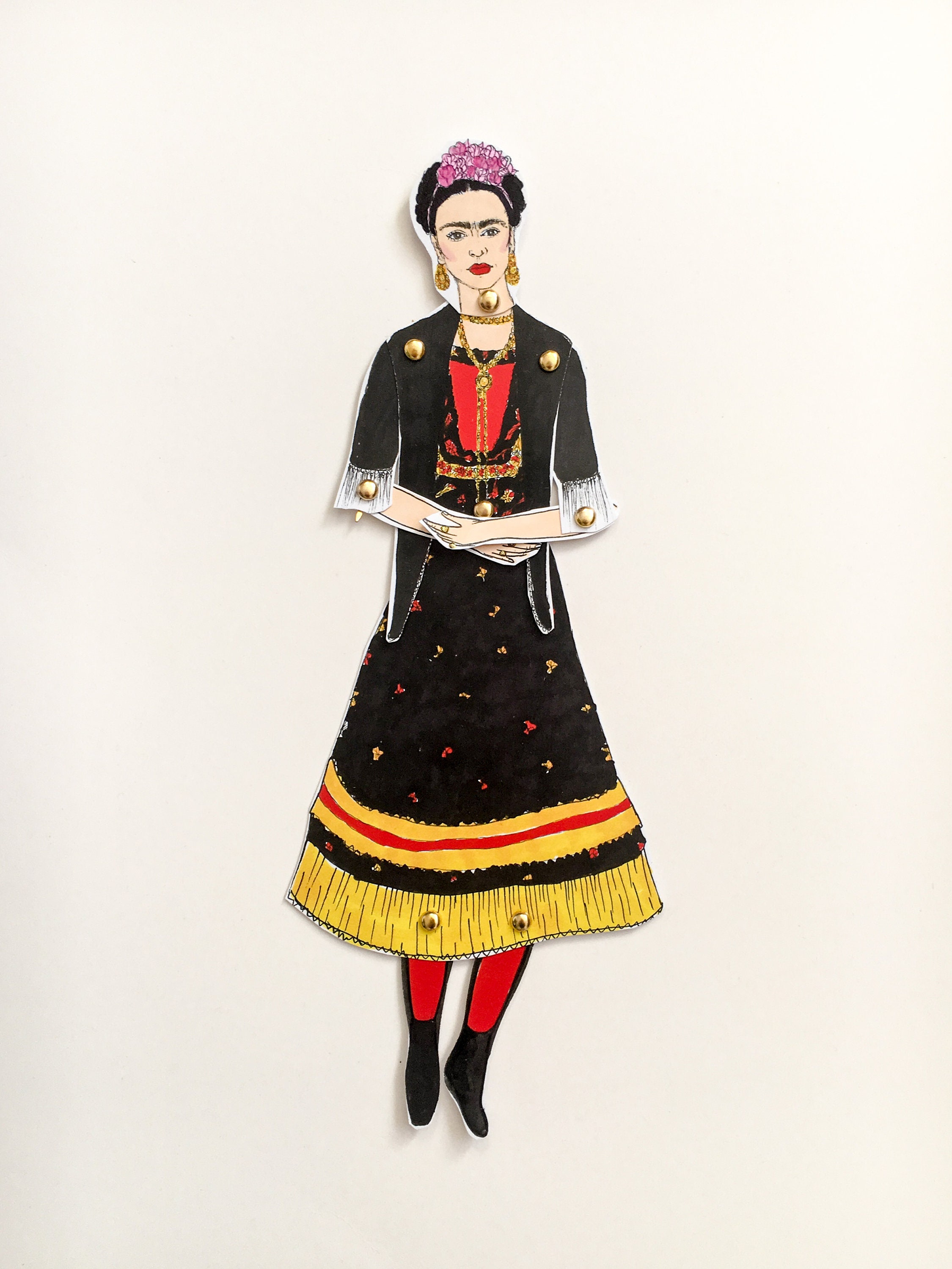 Frida kahlo doll frida paper doll perfect gift for frida  etsy Frida kahlo doll frida paper doll perfect gift for frida  etsy