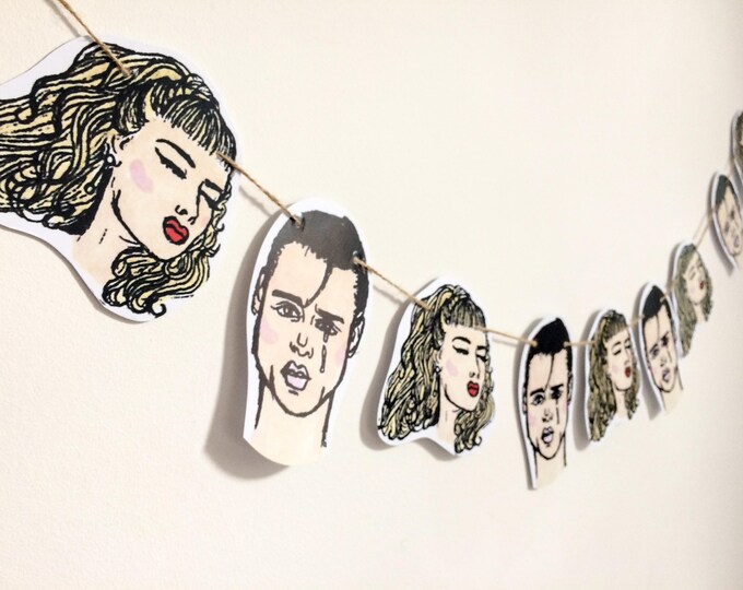 John Waters Print, Cry Baby Bunting, Perfect Gift for Waters Fans, Pack Comes With 10 Bunting