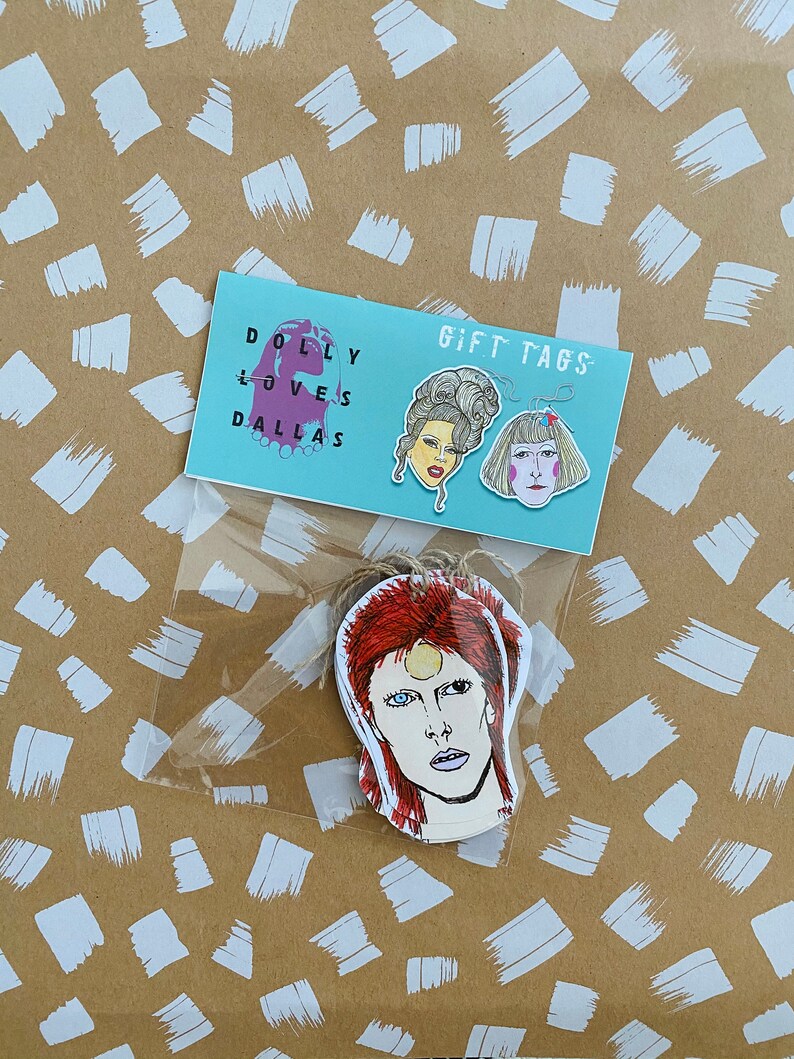 David bowie gift tags bowie prints bowie gifts xmas paper Etsy