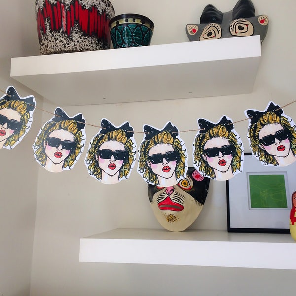 Madonna bunting, Perfect present for Madonna fans, All bunting comes in a DollyLovesDallas gift pack.