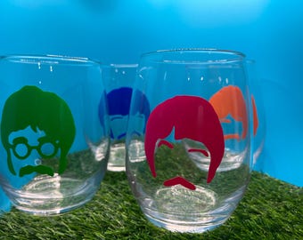 Beatles Silhouette Glasses - Retro Pop Art Vinyl Tumblers (Set of 4)