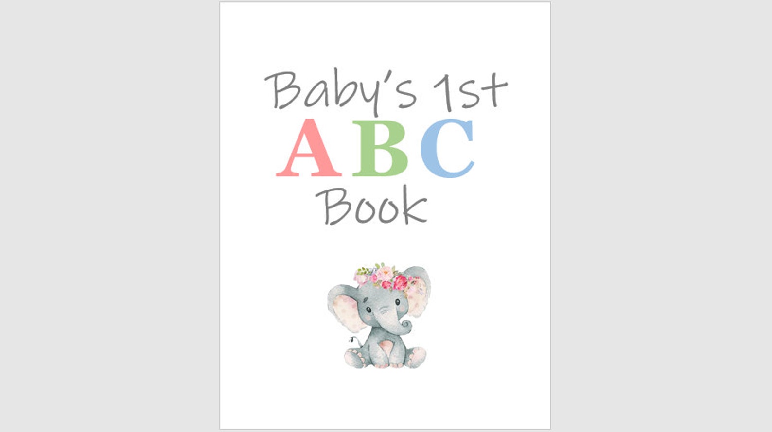 Baby's 1st ABC Alphabet Book Baby Shower Guest Activity Virtual
