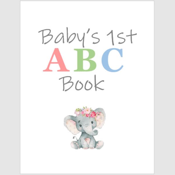 Baby's 1st ABC Alphabet Book - Baby Shower Guest Activity - Virtual Activity - Guest Book  - Personalized Baby Book - *customizable*